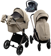 Детская коляска AmaroBaby Genius 3 в 1 с автокреслом Rant Miro Graphite бежевый