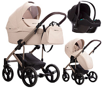 Детская коляска Bebetto Magnum Light 3 в 1 с автокреслом Avionaut Cosmo 21 св.бежевый, бежевая рама