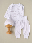 Боди, штанишки, узелок Little Star Лесные звери 728126 (ЧЗ-мз) белый 62