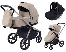 Детская коляска Rant Flex Therm Soft 3 в 1 с автокреслом Cruise Black Sandy Beige