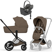 Коляска Cybex Priam V Matt Black Style Cloud T Mirage Grey Base T 4 в 1 Coconut Brown
