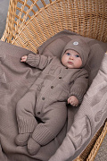 Комплект НаследникЪ Выжанова Бренд комбинезон и шапка НВ-МТ-039 ЧЗ какао, р. 3-6 мес 62