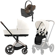 Коляска Cybex Priam IV Rosegold complete Cloud T Coconut Brown Plus Base T 4 в 1 Off White