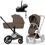 Коляска Cybex Priam V Matt Black Style Cloud G3 Stone Grey Plus Base G3 4 в 1 Coconut Brown