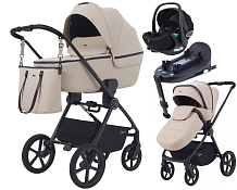Детская коляска Rant Teo Soft 4 в 1 с автокреслом Evomax Black и базой Beige