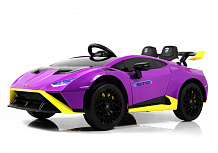 Детский электромобиль RiverToys Lamborghini Huracan STO желто-фиолетовый