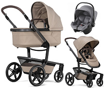 Детская коляска 3 в 1 Joolz Day 5 и автокресло Baby-Safe Core Frost Grey без адаптеров Sandy Taupe