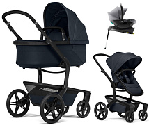 Детская коляска 4 в 1 Joolz Day 5 и автокресло Baby-Safe Core Frost Grey и база Baby-Safe Core без адаптеров Dark Navy Blue