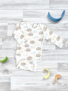 Боди Mjolk Ёжики на экрю с длинным рукавом 62