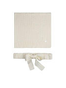 Плед с поясом НаследникЪ Выжанова Колосок р. 95х95 НВ-МТ-068 экрю