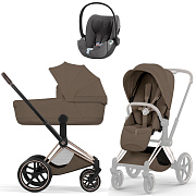 Коляска Cybex Priam V Rosegold Style Cloud T Mirage Grey Plus 3 в 1 Coconut Brown