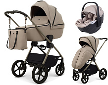 Детская коляска Rant Teo Soft 3 в 1 с автокреслом Aster Zero Beige Cloud