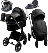 Детская коляска AmaroBaby Genius 4 в 1 с автокреслом Rant Miro Olive и базой черный