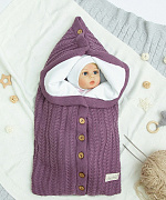 Конверт на выписку AmaroBaby Pure Love Snap вязаный утепленный 75 см розовый