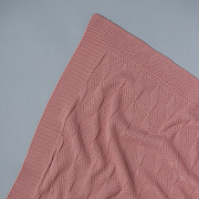 Плед вязаный Little Star Ромбик 90х90 розовый вереск