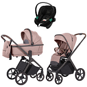 Коляска Carrello Vector CRL-6550 и автокресло Cybex Aton S2 Moon Black 3 в 1 Cupcake Beige