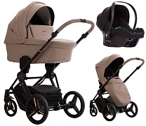Детская коляска Bebetto Monti Pro 3 в 1 с автокреслом Avionaut Cosmo 03 Stella бежевая кожа