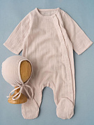 Комбинезон и чепчик Little Star 300789 (ЧЗ-мз) серо-бежевый 62