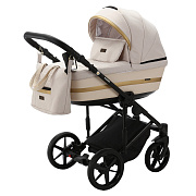 Детская коляска Adamex Rimini 3 в 1 RI17A (СВ.БЕЖ+МОЛОЧН.КОЖА+ЗОЛОТО.ОТДЕЛКА)