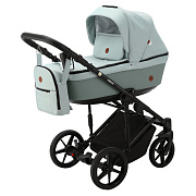 Детская коляска Adamex Amelia 3 в 1 AM260-TIP (СЕР-ЗЕЛ.ТК.+СЕР-ЗЕЛ. КОЖ)