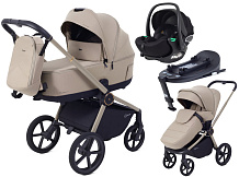 Детская коляска Rant Flex Therm Soft 4 в 1 с автокреслом Evomax Black и базой Sandy Beige