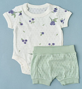 Боди c шортиками ажур Little Star 715202 голубики, крем/ментоловый 62