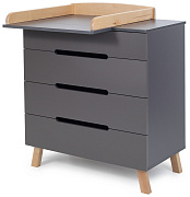 Пеленальный комод Rant Indy Pro, 80см, 4ящ Moon Grey