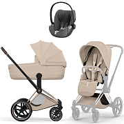 Коляска Cybex Priam V Rosegold Style Cloud T Mirage Grey Plus 3 в 1 Cozy Beige