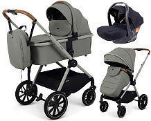 Детская коляска Rant Moss Prime 3 в 1 с автокреслом Carry Pro Black Grey