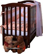 Детская кроватка Кубаньлесстрой Лютик АБ 15.2 (маятник поперечный) 120x60 см махагон