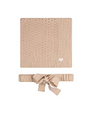 Плед с поясом НаследникЪ Выжанова Колосок р. 95х95 НВ-МТ-068 бежевый