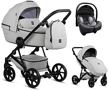 Детская коляска Tutis Viva 5 Plus Leather 2024 3 в 1 с автокреслом Elo Lux EduSky Grey 1452085 Cloud