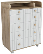 Комод Lunna Charm 800/5 МДФ дуб белый