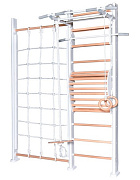 Детский спортивный комплекс Perfetto Sport Scala in legno con rete 1 bianco-naturale