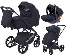 Детская коляска Rant Garda 3 в 1 с автокреслом Carry Pro Black Black