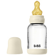 Стеклянная бутылочка Bibs для кормления с латексной соской, медленный поток, 120 мл 5019216 Ivory
