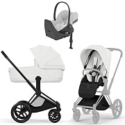 Коляска Cybex Priam V Matt Black Style Cloud T Platinum White Plus Base T 4 в 1 Off White