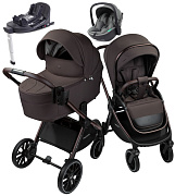 Детская коляска AmaroBaby Phenom 4 в 1 с автокреслом Rant Miro Olive и базой шоколадный