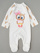 Комбинезон на молнии Little Star 0208 совушка, крем 62