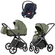 Коляска Carrello Vector 2025 CRL-6551 и автокресло Cybex Aton B2 Bay Blue 3 в 1 Field Green