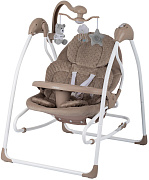 Детские электрокачели Indigo Fresh с адаптером темно-бежевый