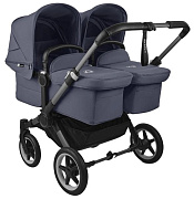Коляска для двойни Bugaboo Donkey 5 Twin шасси Graphite Stormy Blue-Stormy Blue