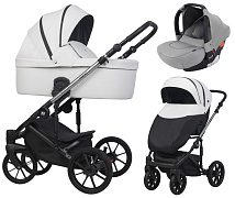 Детская коляска Riko Nano Thermo Ecco 3 в 1 с автокреслом Rant Cruise Grey 02 White (белый)
