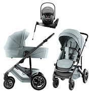 Коляска 3 в 1 Britax Roemer Smile 5Z Style и автокресло Baby-Safe PRO Style Mineral Grey + Vario Base 5Z Harbor Blue