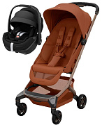 Детская прогулочная коляска Maxi-Cosi Fame Cabin с автокреслом Pebble 360 Pro Twillic Black 1141129110 Copper Terra/терракотовый