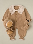 Комбинезон с воротником, чепчик, носочки Little Star Классик 807333 (ЧЗ-нк) мокко/светло-бежевый 62