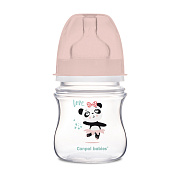 Бутылочка для кормления Canpol babies Exotic Animals c широким горлом 120 мл, 0+ 35/220 розовый