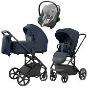Коляска Carrello Alfa CRL-6522 2025 Cybex Aton S2 i-Size Lava Grey 3 в 1 Denim Blue