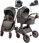 Детская коляска AmaroBaby Motus Premium Ecco Exclusive 4 в 1 с автокреслом Rant Miro Graphite и базой серый