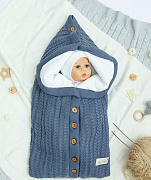 Конверт на выписку AmaroBaby Pure Love Snap вязаный утепленный 75 см джинс